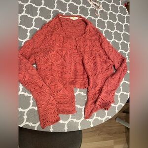 Boden Chunky Knit Cardigan Longer In Front Collegiate Spring Sz10 100% Cotton